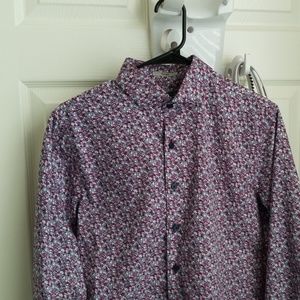 Express fitted floral dress shirt